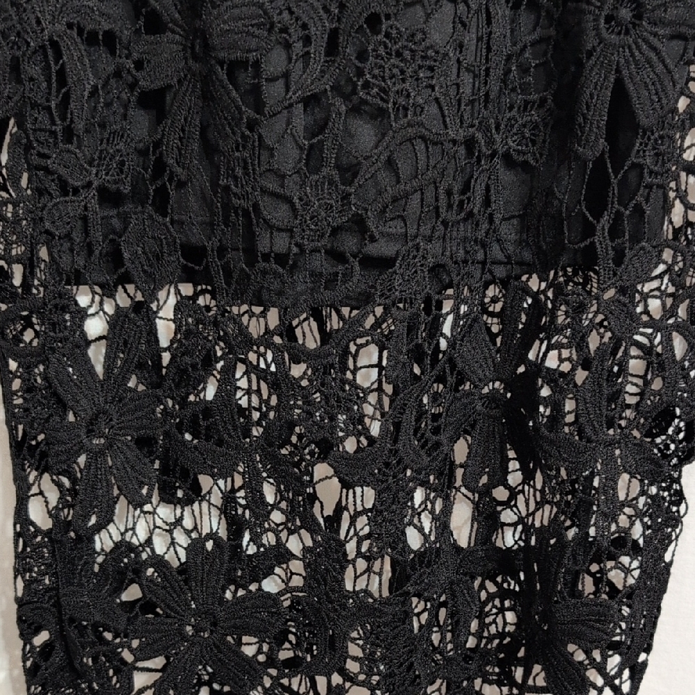 Lily White Black Crochet Midi Skirt - Picture 4 of 8